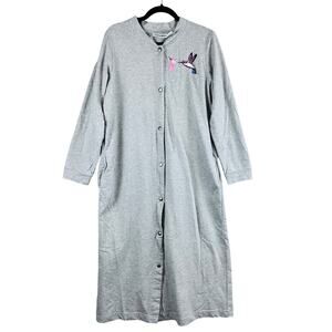 Country Store Catalog Womans Large Dress House Coat Pockets Bird Button Front